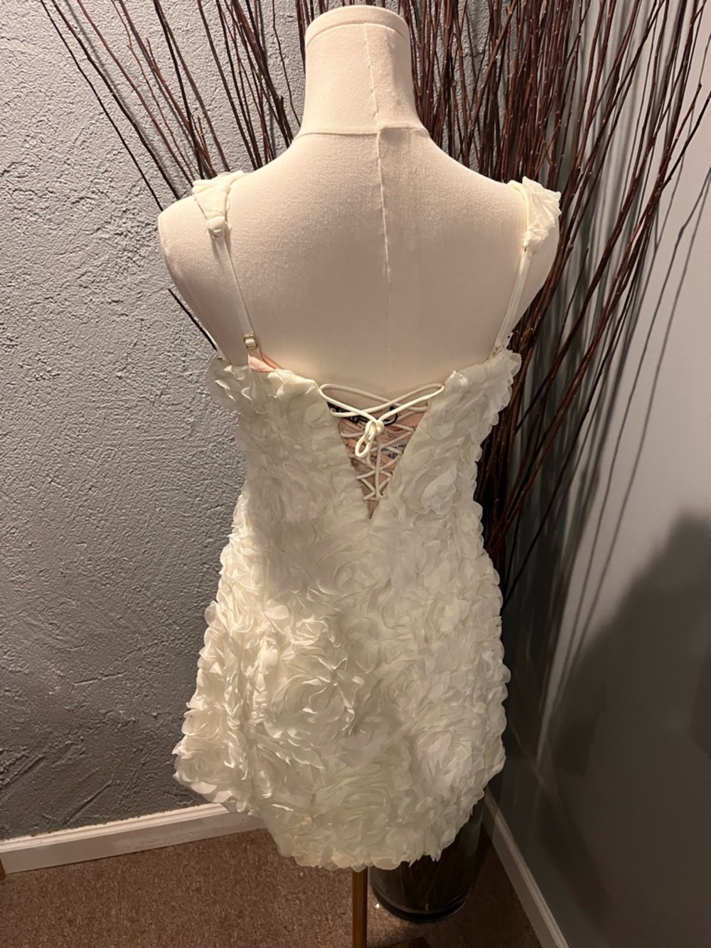 🌸NWT OH POLLY POSY IVORY FLORAL MINI DRESS SIZE 4🌸 - Picture 3 of 6
